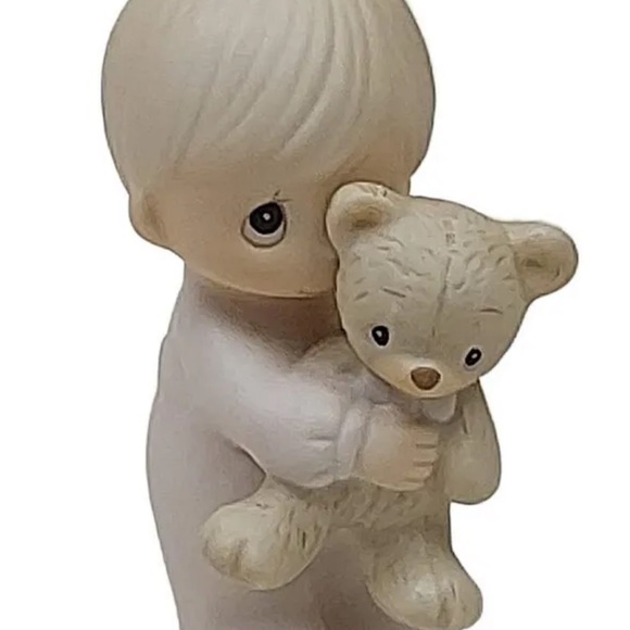 1982 Jonathan David Precious Moments Enesco Boy with Teddy Bear Figurine - Picture 2 of 6